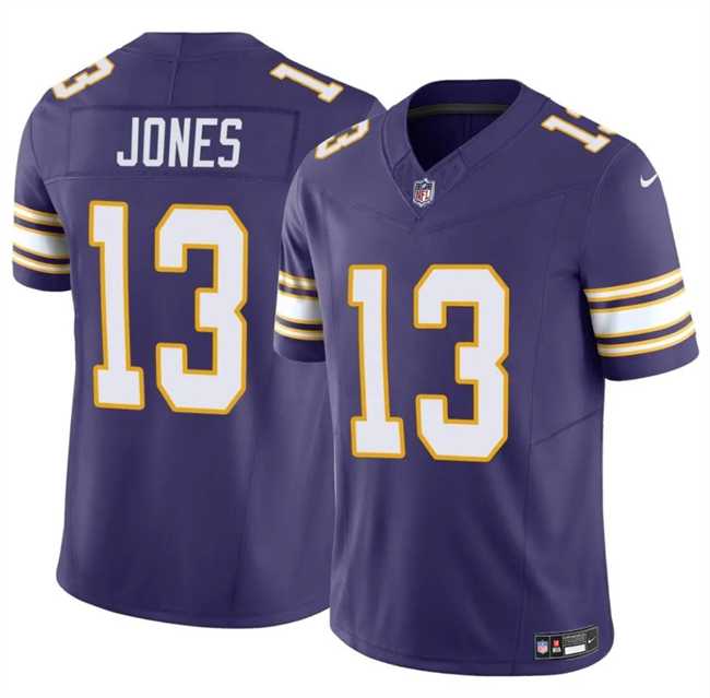 Men%27s Minnesota Vikings #13 Daniel Jones Purple 2023 F.U.S.E. Throwback Vapor Untouchable Limited Stitched Jersey
